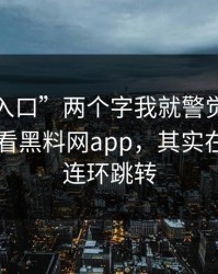 看到“入口”两个字我就警觉了：你以为在看黑料网app，其实在被弹窗连环跳转