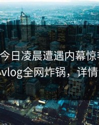 网红在今日凌晨遭遇内幕惊艳全场，糖心vlog全网炸锅，详情深扒