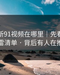 别再问新91视频在哪里｜先看这份排雷清单 · 背后有人在推