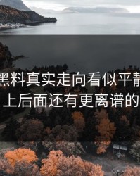 51吃瓜黑料真实走向看似平静，实际上后面还有更离谱的