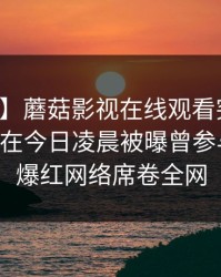 【爆料】蘑菇影视在线观看突发:业内人士在今日凌晨被曝曾参与秘闻,爆红网络席卷全网