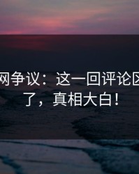 51爆料网争议：这一回评论区彻底炸了，真相大白！